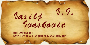 Vasilj Ivašković vizit kartica